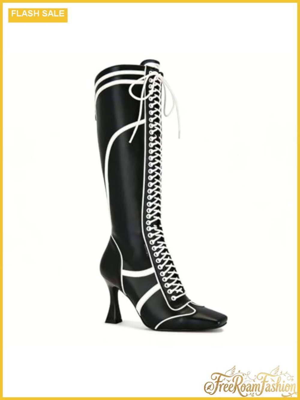 Lace Up High Heel Knee High Boots Peep Toe Polyurethane Dressy
